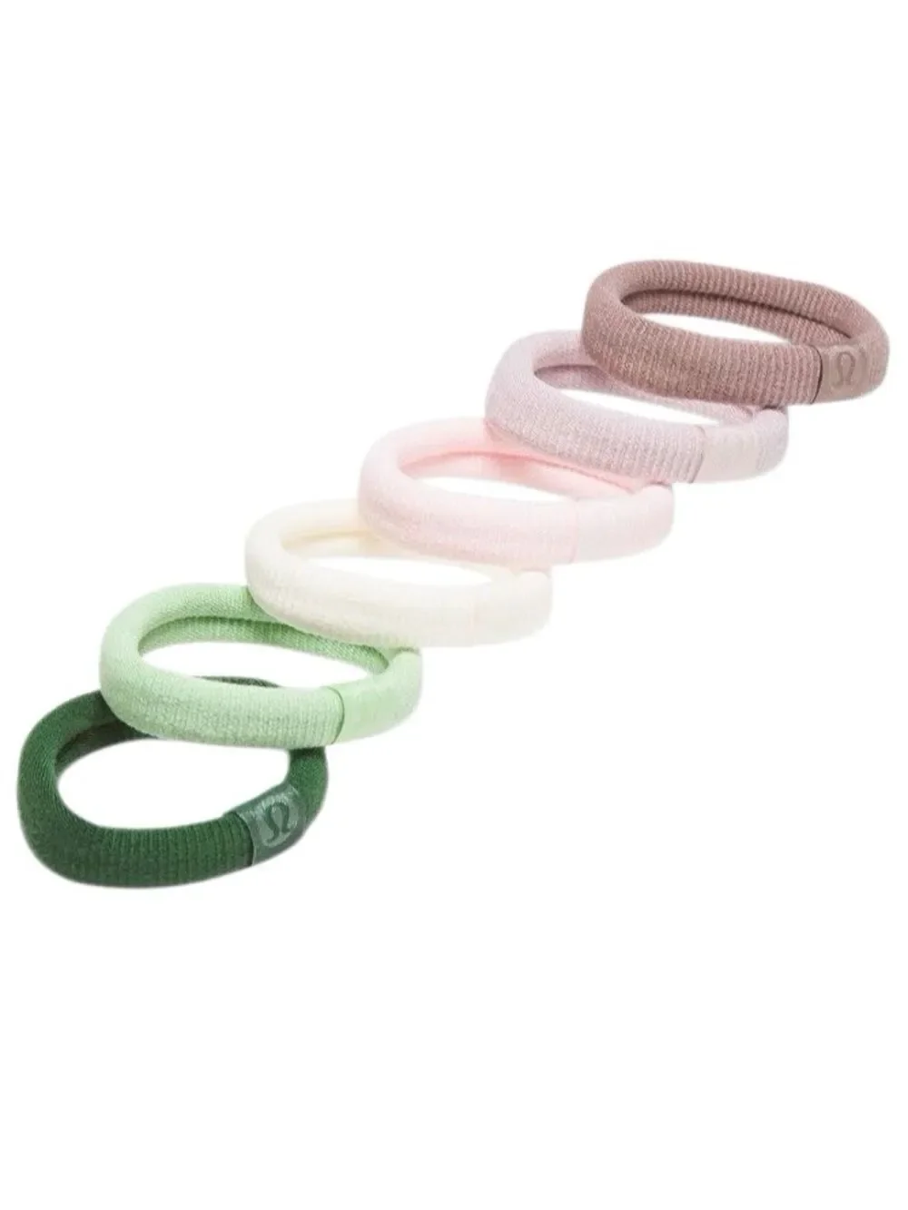 Lululemon Knit Hair Ties 6 Pack Ashen Rose/Porcelain Pink/Pink Pearl/Coconut
